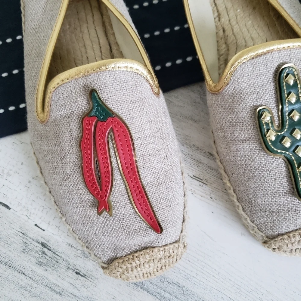 Tory Burch| Sante Fe Cactus Chili Pepper and Cactus Espadrilles Size 9.5